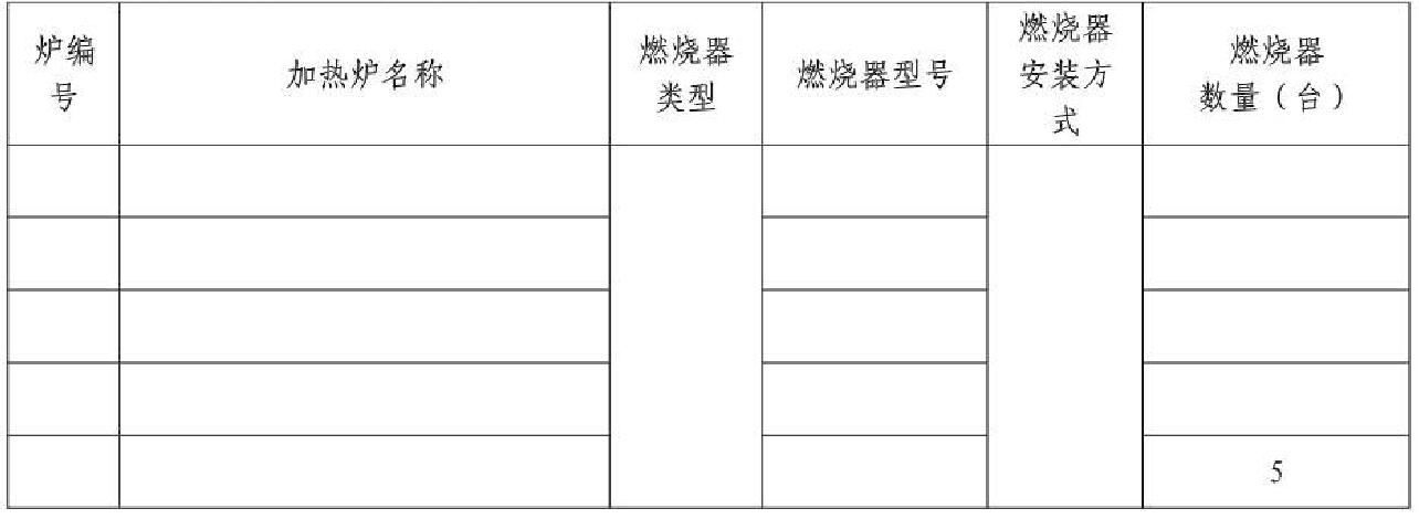 加热炉燃烧器供应表