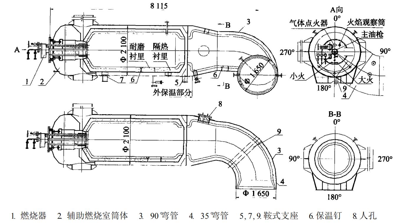 辅助燃烧室结构简图